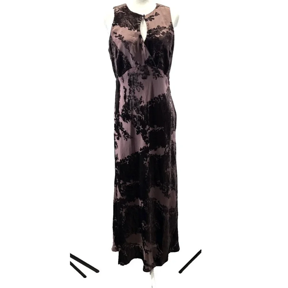Vtg Carol Little‎ Velvet Burnout Maxi Dress 10 Gown Y2K Whimsigoth Fairy Sheer - Picture 6 of 16